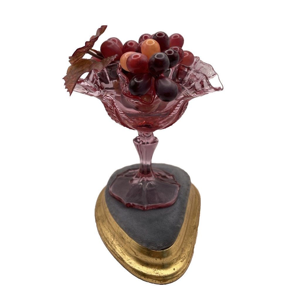 Vintage Fenton Empress Cranberry Colonial Pink Footed Pedestal Compote - Picture 3 of 12